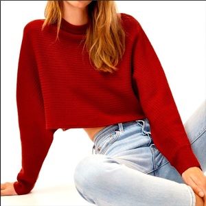 Aritzia Wilfred Free Lolan Sweater- Red- Size M